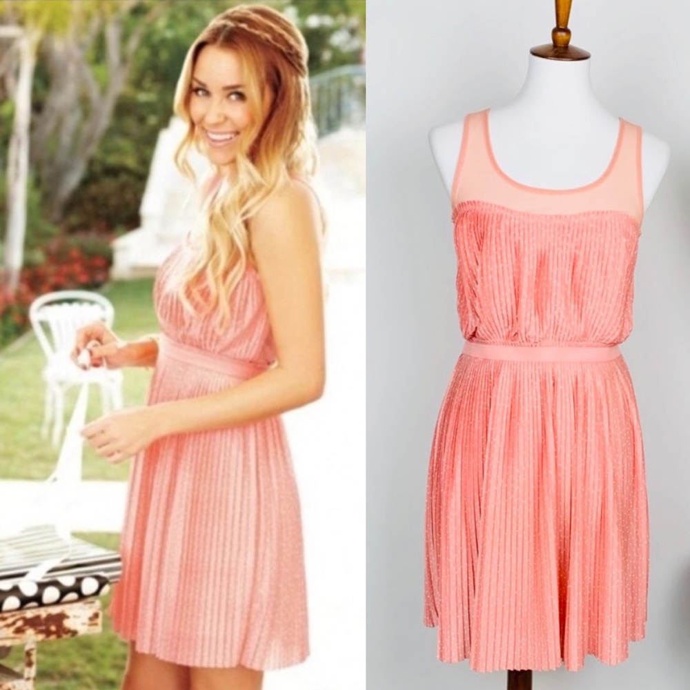 LC Lauren Conrad | Polkadot Mini Pleat Dress